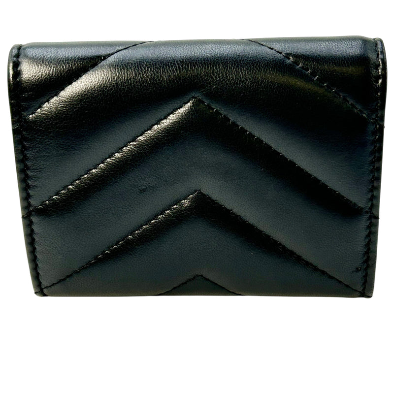 CHANEL V-Stich Lambskin Card Case Compact Wallet - Black
