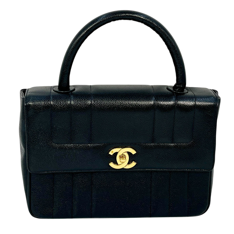 CHANEL Mademoiselle Caviar Skin Hand Bag - Black