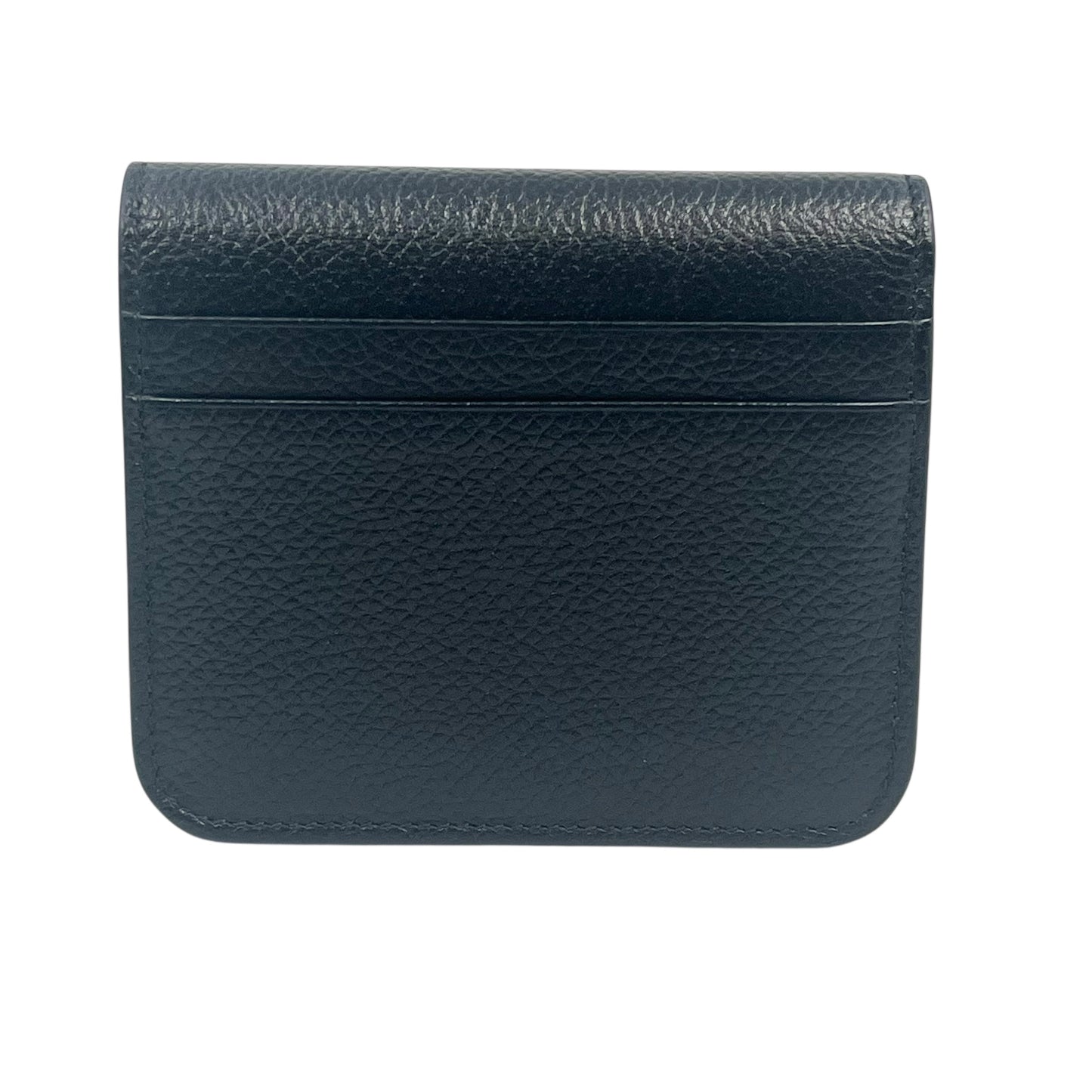 BALENCIAGA Classic Cash Leather Coin Purse Card Case Wallet - Black