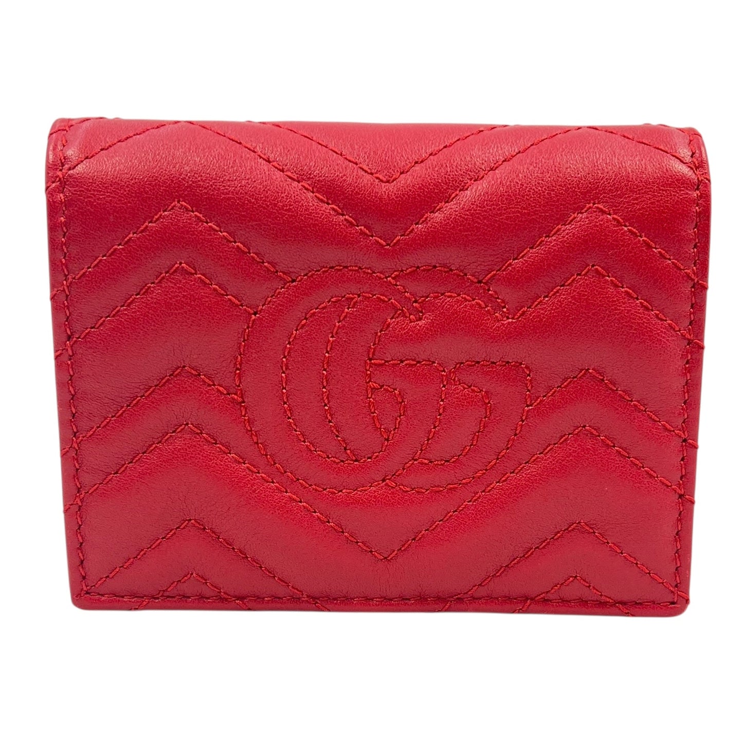GUCCI GG Marmont Compact Wallet - Red