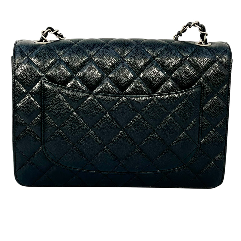CHANEL Caviar Skin Matelasse Chain Shoulder Bag - Black