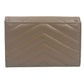 Saint Laurent Cassandra Matelasse Card Case Compact Wallets - Beige