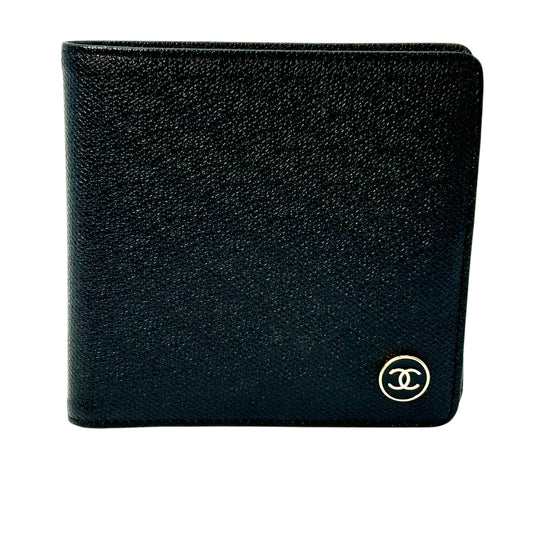 CHANEL Coco Button Compact Wallet - Black