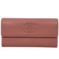 CHANEL Caviar Skin Bi-Fold Long Wallet - Pink