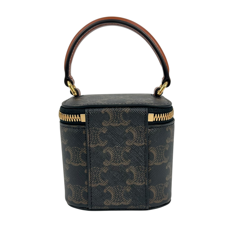 CELINE Mini Vanity Case in Triomphe Canvas & Calfskin Mini Bag
