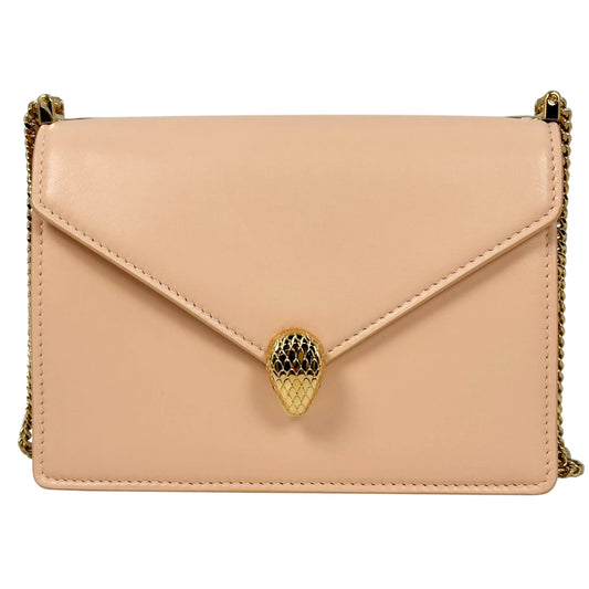 BVLGARI Serpenti Forever Chain Shoulder Bag - Pink Beige 