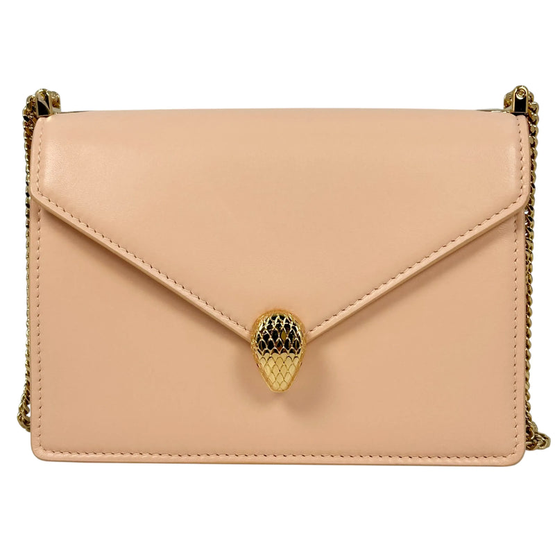BVLGARI Serpenti Forever Chain Shoulder Bag - Pink Beige 
