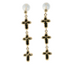 K18 Yellowgold Triple Cross Earring