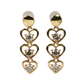 K18 Yellowgold Triple Heart Diamond 1.000cts Earring