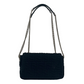 FENDI Mesh Technical Knit Baguette Chain Shoulder Bag - Black