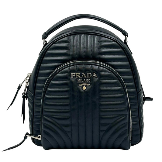 PRADA Diagramme Leather Backpack - Black