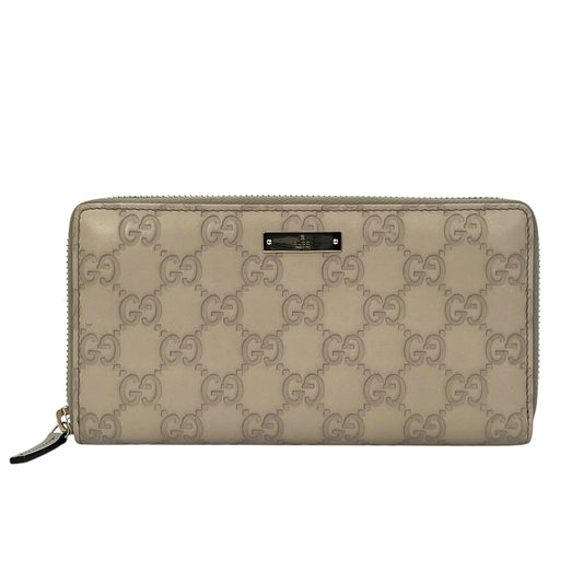 GUCCI Round Zipper Long Wallet - Beige