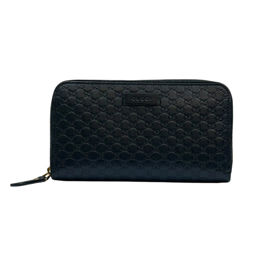GUCCI Microguccissima Round Zip Long Wallet - Black