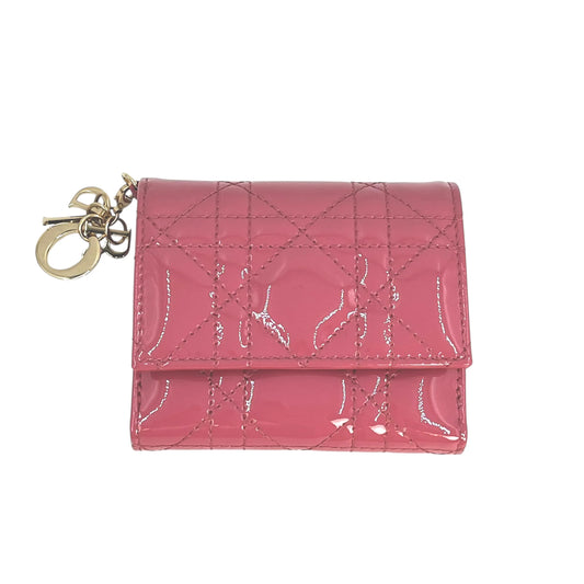 Dior Lady Dior Lotus Compact Wallet - Pink