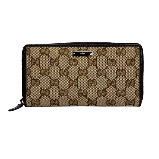 GUCCI Guccissima Round Zipper Long Wallet - Brown