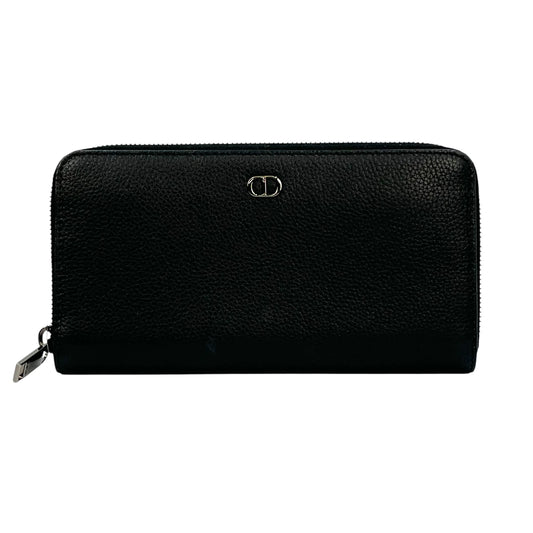 Dior CD Icon Round Zipper Long Wallet - Black