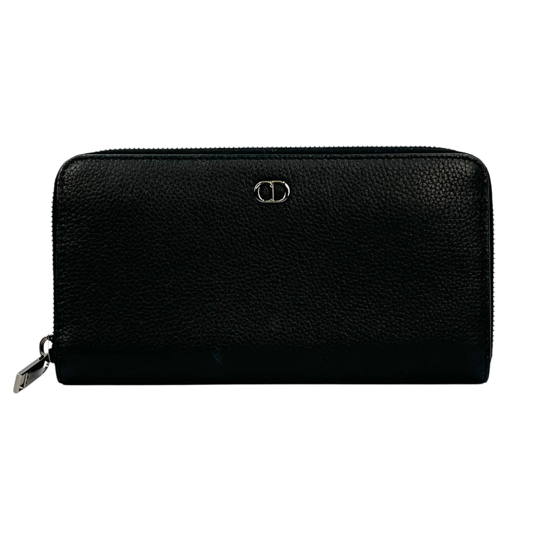 Dior CD Icon Round Zipper Long Wallet - Black