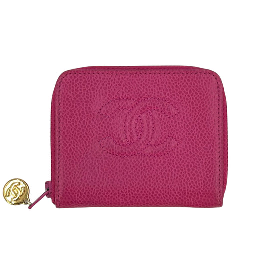 CHANEL Caviar Skin Zip Coin Case - Pink 