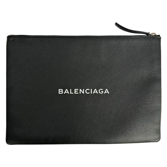 Balenciaga Leather Clutch Bag - Black
