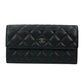 CHANEL Materasse Caviar Skin Classic Flap Long Wallet - Black