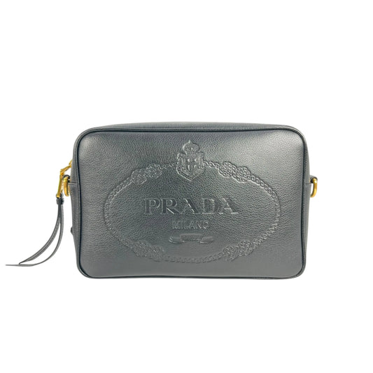 PRADA Saffiano Leather Shoulder Bag - Black