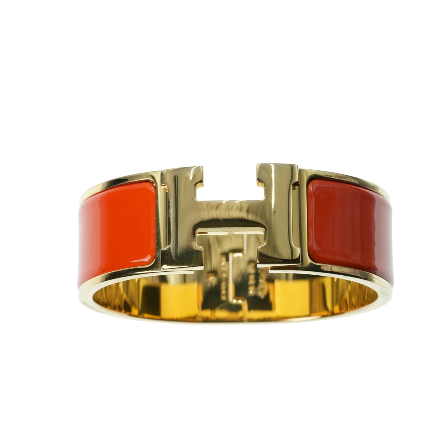 HERMES Clic Clac H Enamel GM Orange Bracelet Accessories