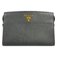 PRADA Esplanade Saffiano Leather Shoulder Bag - Black