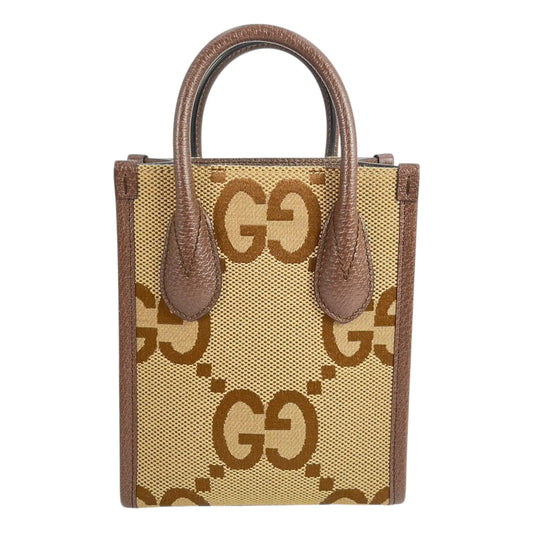 GUCCI Jumbo GG Mini Hand Bag Shoulder Bag - Brown