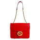 GUCCI Interlocking G Chain Shoulder Bag - Red 