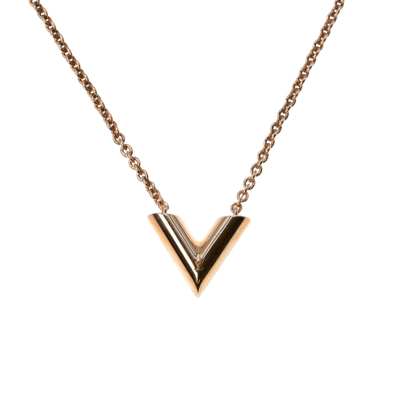 Louis Vuitton Essential V Necklace Rose Gold