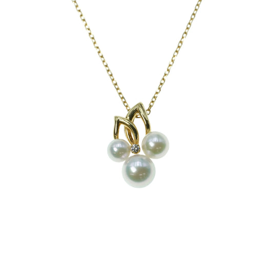Pearl Diamond Necklace 18KYG Jewelry