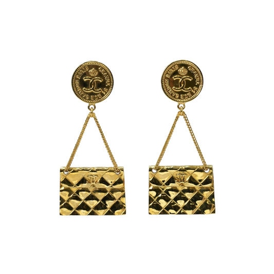 CHANEL Materasse CC Logo Earring 95A - Gold Plated