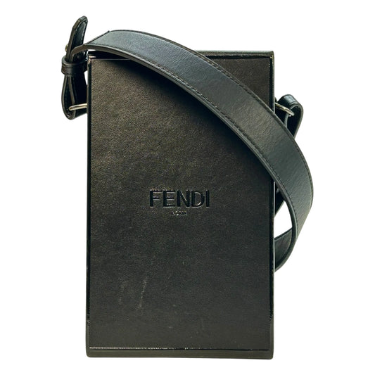 Fendi Roma Vertical Box Shoulder Bag - Black