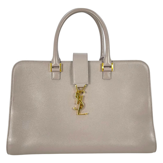 Saint Laurent Cabas Leather Hand Bag - Gray
