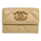 CHANEL Materasse Chanel 19 Compact Wallet - Beige