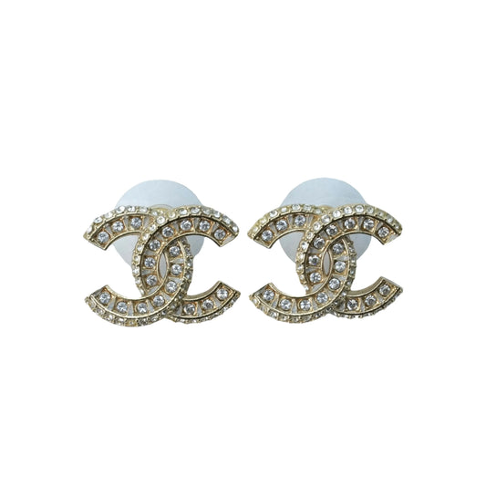 CHANEL Crystal Timeless CC Earring F21 V - Gold Plated
