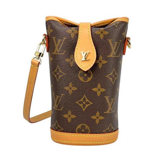 Louis Vuitton Monogram Fold Me Pouch Phone Case Shoulder Bag - Brown