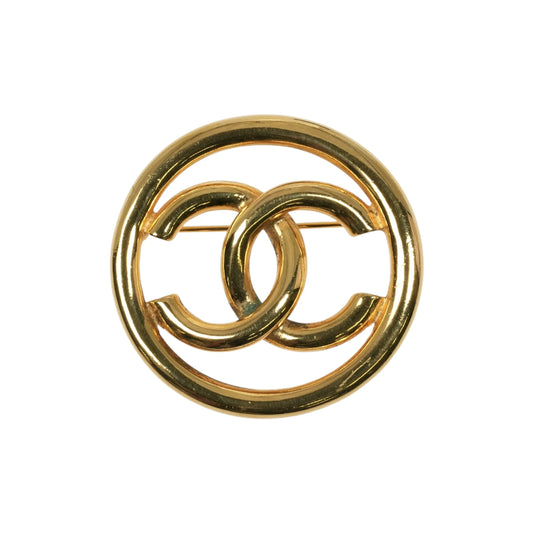 CHANEL CC Logo Brooch 03P - Gold