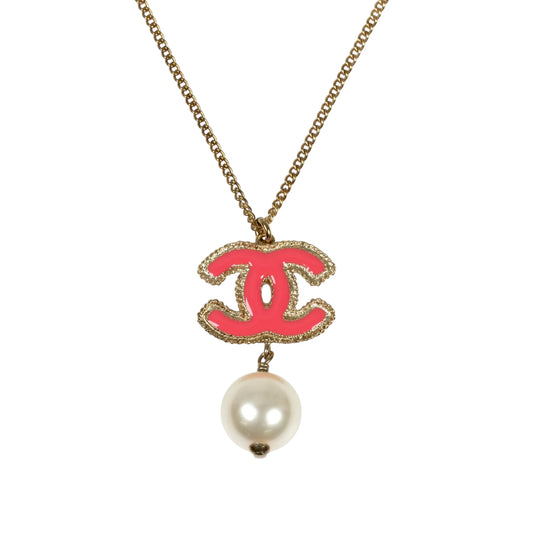 CHANEL CC Logo Fake Pearl - Pink