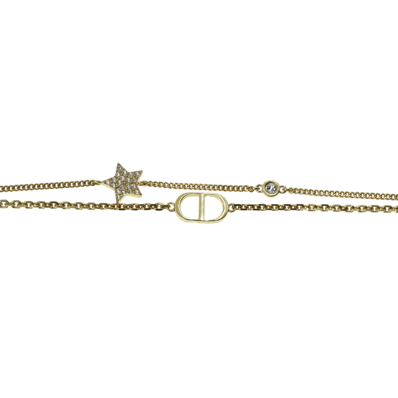 Dior Petit CD Double Bracelet Star Rhinestone - Gold Plated