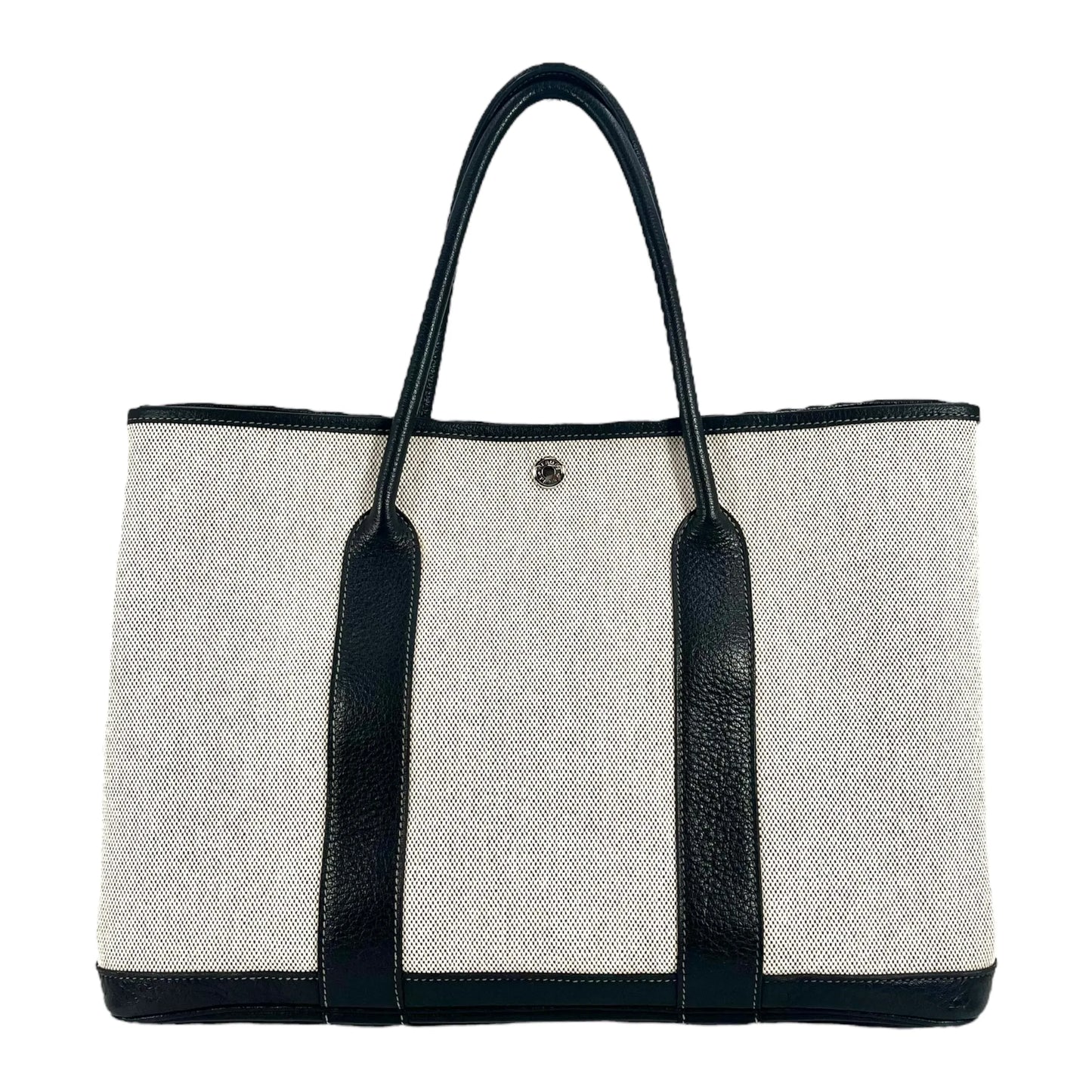 Hermès Garden Party PM ▢J Stamp (2006) Handbag/Tote Bag - Black/Noir 