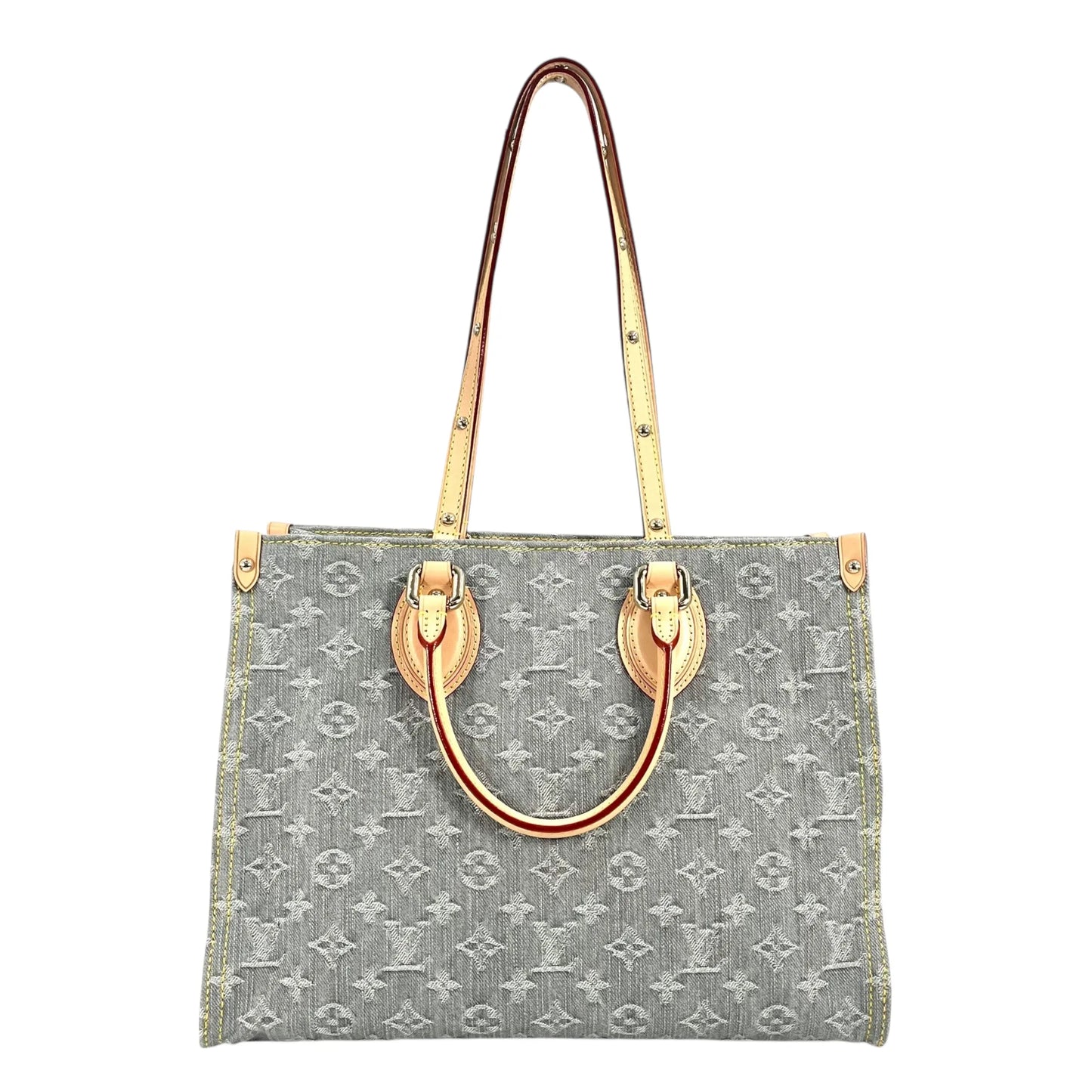 Louis Vuitton Monogram Denim MM Tote Bag - Blue Gray - 33685