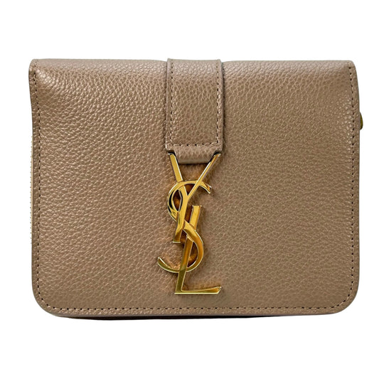 Saint Laurent YSL Zippy Compact Wallet - Beige