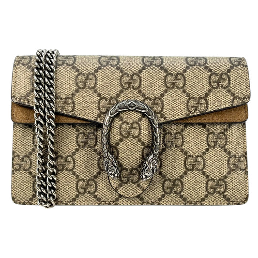 GUCCI Dionysus GG Supreme Mini Bag Shoulder Bag - Beige