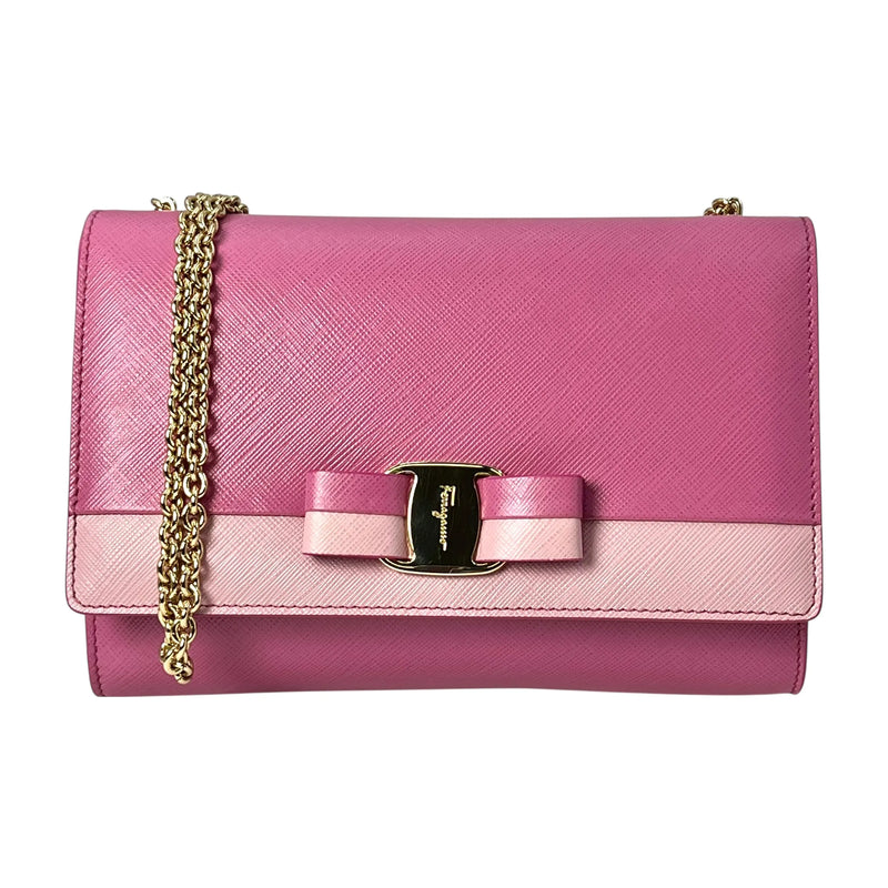 Ferragamo Vera Ribbon Shoulder Bag - Pink