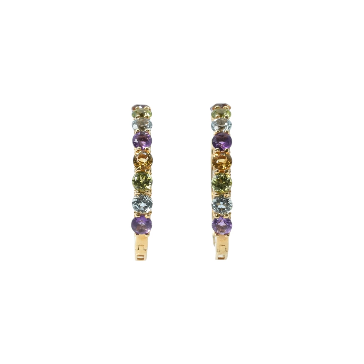 K18 Rainbow 1.500cts Gemstone Earrings