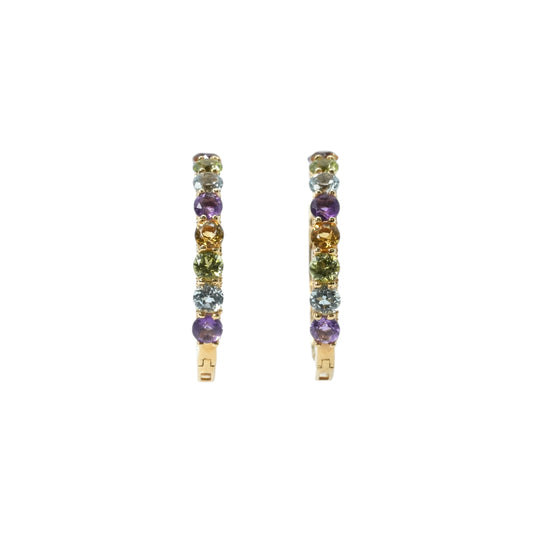 K18 Rainbow 1.500cts Gemstone Earrings