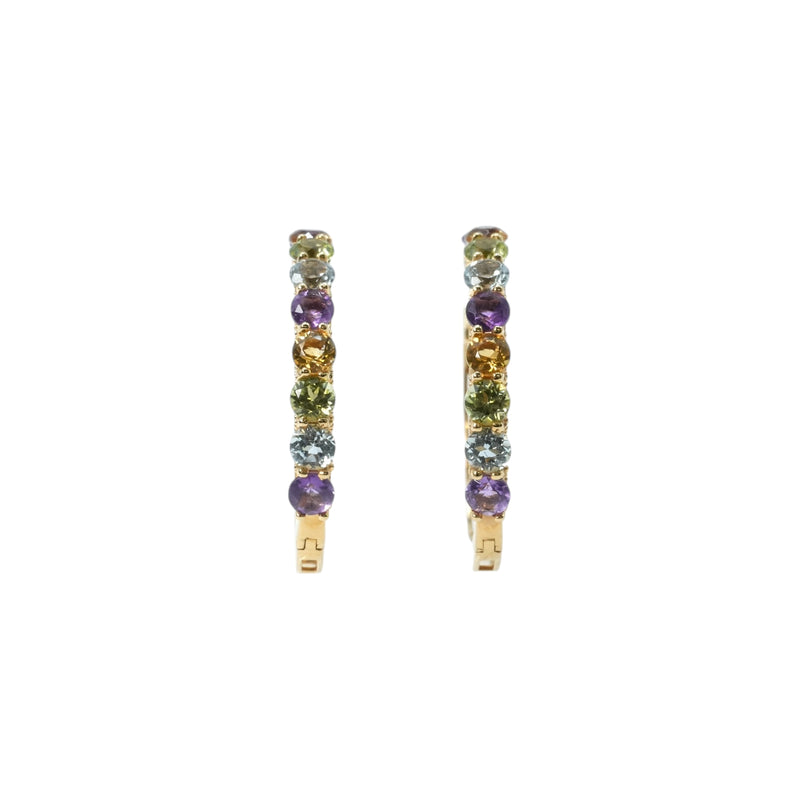 K18 Rainbow 1.500cts Gemstone Earrings