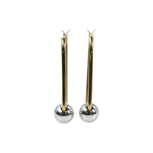 K18 Yellowgold Whitegold Earring
