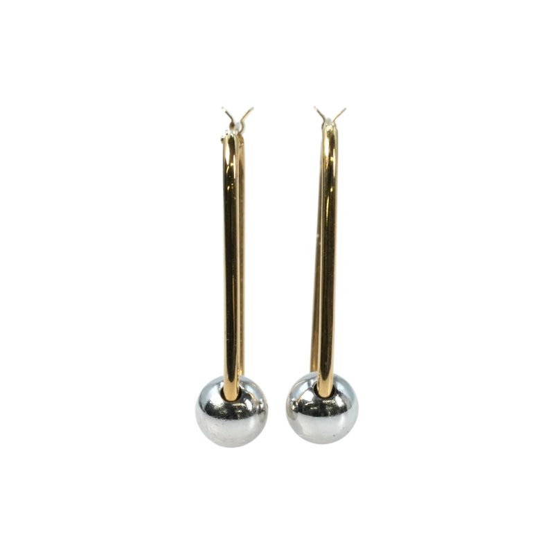 K18 Yellowgold Whitegold Earring